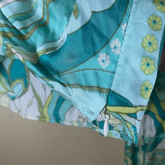 Zara Women's Paisley Crop Top Green Ruched Long Sleeve Blouse Size‎ Small 70s - Picture 8 of 12